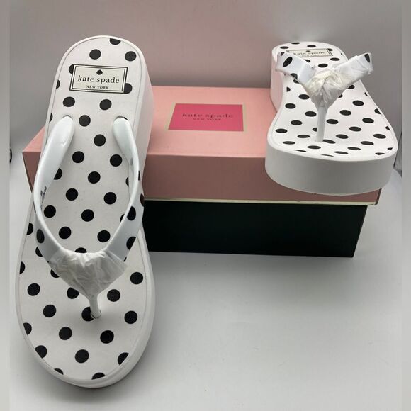 NWT Kate Spade Elena Platform Polka Dot Sandals Size 9B - Picture 2 of 8